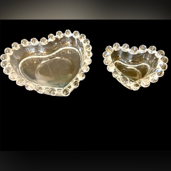 Set of 2 Vintage/Antique Candlewick Heart Candy Dishes 💘 Valentine’s Day Gift! - Picture 2 of 12
